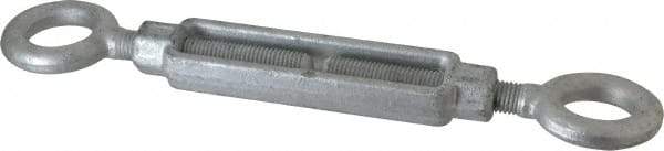 Made in USA - 5,200 Lb Load Limit, 3/4" Thread Diam, 6" Take Up, Steel Eye & Eye Turnbuckle - 17-3/4" Closed Length - Makers Industrial Supply