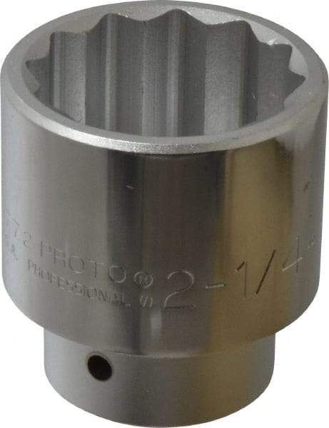 Proto - 2-1/4", 1" Drive, Standard Hand Socket - 12 Points, 3-13/16" OAL - Makers Industrial Supply