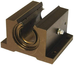 L.M76 - 2.0012" Inside Diam, Open Single Pillow Block Linear Bearing - 6" Overall Width - Makers Industrial Supply