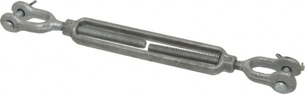 Made in USA - 800 Lb Load Limit, 5/16" Thread Diam, 4-1/2" Take Up, Steel Jaw & Jaw Turnbuckle - 9" Closed Length - Makers Industrial Supply