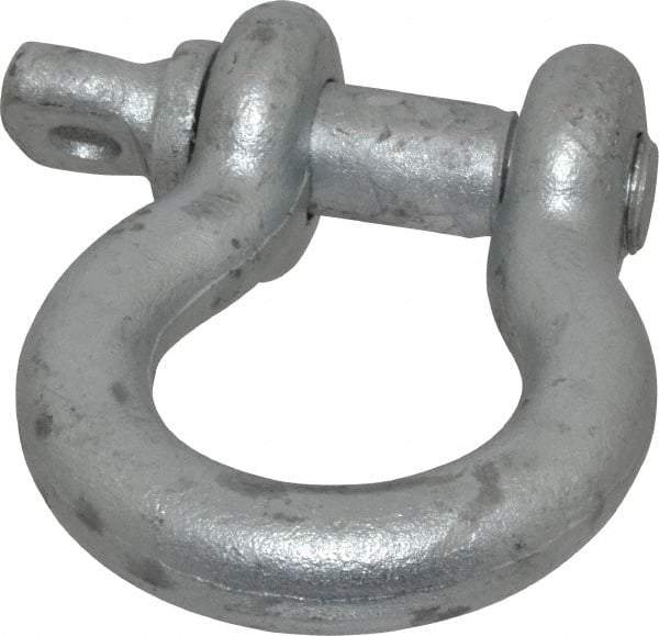 Made in USA - 7/8" Nominal Chain Size, 6.5 Ton Carbon Steel Screw Anchor Shackle - 7/8" Diam, 1" Pin Diam, 3-1/8" High x 1-7/16" Wide Inside Jaw, 2-1/16" Inside Width, 2" Max Body Thickness - Makers Industrial Supply