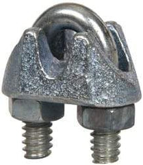 Value Collection - 1/8" Wire Rope U-Bolt Clip - Malleable Iron, Galvanized - Makers Industrial Supply