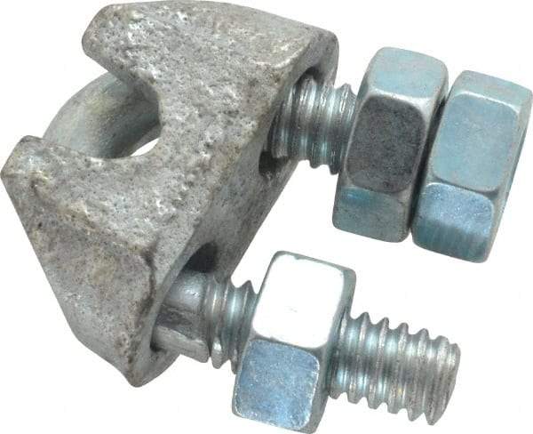 Value Collection - 3/16" Wire Rope U-Bolt Clip - Malleable Iron, Galvanized - Makers Industrial Supply