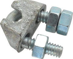 Value Collection - 3/16" Wire Rope U-Bolt Clip - Malleable Iron, Galvanized - Makers Industrial Supply