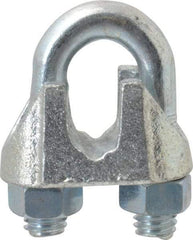 Value Collection - 3/8" Wire Rope U-Bolt Clip - Malleable Iron, Galvanized - Makers Industrial Supply