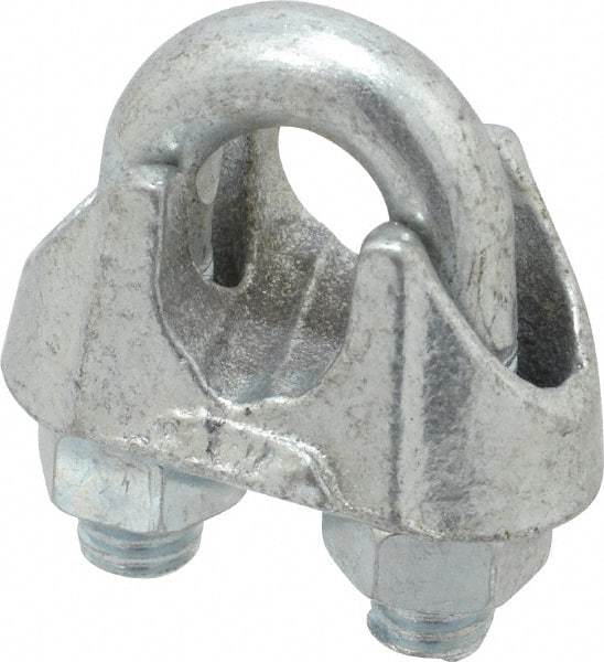 Value Collection - 7/16" Wire Rope U-Bolt Clip - Malleable Iron, Galvanized - Makers Industrial Supply