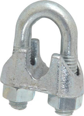 Value Collection - 1/2" Wire Rope U-Bolt Clip - Malleable Iron, Galvanized - Makers Industrial Supply