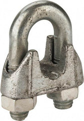 Value Collection - 9/16" Wire Rope U-Bolt Clip - Malleable Iron, Galvanized - Makers Industrial Supply