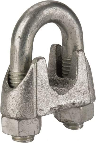 Value Collection - 3/4" Wire Rope U-Bolt Clip - Malleable Iron, Galvanized - Makers Industrial Supply