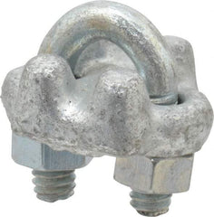 Value Collection - 1/8" Wire Rope U-Bolt Clip - Forged Steel, Galvanized - Makers Industrial Supply