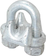 Value Collection - 3/8" Wire Rope U-Bolt Clip - Forged Steel, Galvanized - Makers Industrial Supply