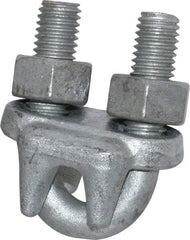 Made in USA - 7/16" Wire Rope U-Bolt Clip - Forged Steel, Galvanized - Makers Industrial Supply