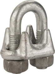 Value Collection - 3/4" Wire Rope U-Bolt Clip - Forged Steel, Galvanized - Makers Industrial Supply