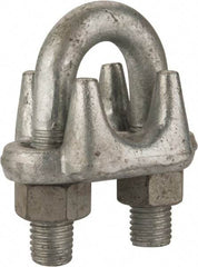 Value Collection - 1" Wire Rope U-Bolt Clip - Forged Steel, Galvanized - Makers Industrial Supply