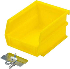 Triton - 5-3/8" Deep, Yellow Polypropylene Hopper Stacking Bin - 3" High x 4-1/8" Wide x 5-3/8" Long - Makers Industrial Supply