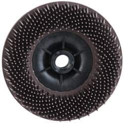 3M - 4-1/2" 36 Grit Ceramic Straight Disc Brush - Very Coarse Grade, Threaded Hole Connector, 3/4" Trim Length, 5/8-11 Threaded Arbor Hole - Makers Industrial Supply