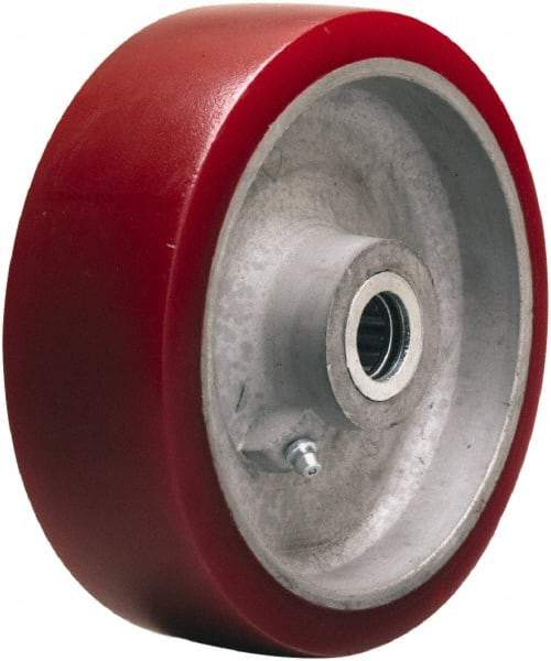 Hamilton - 6 Inch Diameter x 2 Inch Wide, Polyurethane on Aluminum Caster Wheel - 1,200 Lb. Capacity, 2-3/16 Inch Hub Length, 1/2 Inch Axle Diameter, Straight Roller Bearing - Makers Industrial Supply