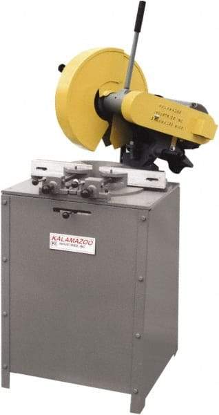 Kalamazoo - 14" Blade Diam, 1" Arbor Hole, Miter Chop & Cutoff Saw - 1,300 RPM, 5 hp, 220/440 Volts, 3 Phase - Makers Industrial Supply