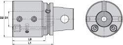 Kennametal - 1-1/2" Bore Diam, 3.15" Body Diam x 4.134" Body Length, Boring Bar Holder & Adapter - 3" Bore Depth, Internal & External Coolant - Exact Industrial Supply