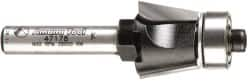 Amana Tool - 5/8" Cut Diam, 1/2" Length of Cut, 2 Flute Bevel Trim Edge Profile Router Bit - Carbide-Tipped, 1/4" Shank Diam, 2" OAL, Uncoated - Makers Industrial Supply