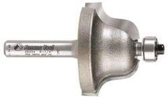 Amana Tool - 1-3/8" Cut Diam, 13/16" Length of Cut, 2 Flute Profiling Edge Profile Router Bit - Carbide-Tipped, 1/4" Shank Diam, 2-1/4" OAL, Uncoated - Makers Industrial Supply