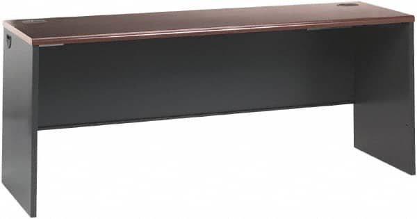 Hon - Steel-Reinforced High-Pressure Laminate Desk Shell - 72" Wide x 24" Deep x 29" High, Mahogany/Charcoal - Makers Industrial Supply