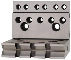 Suburban Tool - 4" Wide x 4" Deep x 4-1/2" High Steel Precision-Ground Angle Plate - V-Step Plate, Machined Holes on Surface, Open End, 1" Thick, Single Plate - Makers Industrial Supply