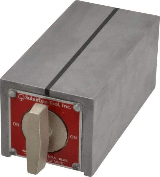 Suburban Tool - Standard Pole Rectangular Permanent Magnetic Block Chuck - 5-1/2" Long x 2-3/4" Wide x 2-1/2" High, Alnico - Makers Industrial Supply