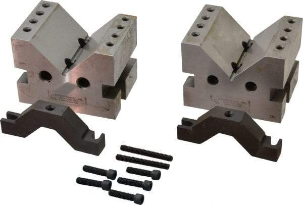 Suburban Tool - 2-7/8" Max Capacity, 90° Angle, Hardened Steel V-Block - 4" Long x 3" Wide x 3" High, Sold as Matched Pair - Makers Industrial Supply