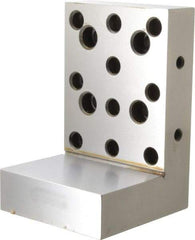 Suburban Tool - 4" Wide x 6" Deep x 4" High Steel Precision-Ground Angle Plate - Standard Plate, Machined Holes on Surface, Open End, 1-1/4" Thick, Single Plate - Makers Industrial Supply