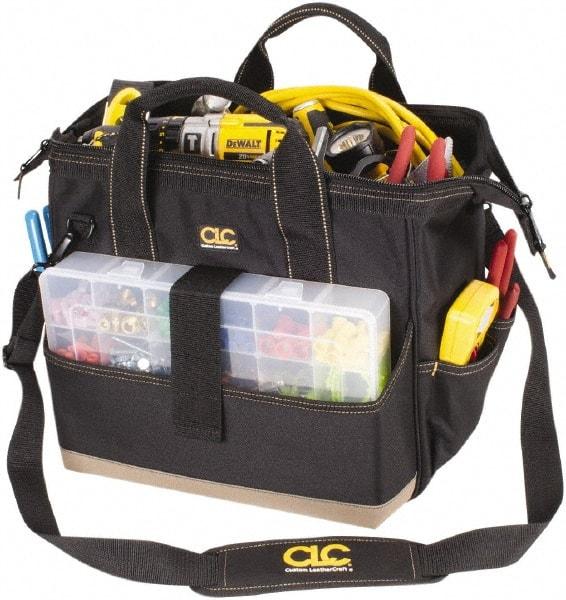 CLC - 23 Pocket Black & Khaki Polyester Tool Bag - 16" Wide x 9" Deep x 11" High - Makers Industrial Supply