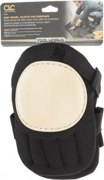 CLC - Size Universal, Hook & Loop Straps, Hard Protective Cap, Knee Pad - Foam Padding, Black, 2 Straps, Hard Plastic Cover - Makers Industrial Supply