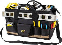 CLC - 25 Pocket Black & Tan Polyester Tool Bag - 18" Wide x 11" Deep x 12" High - Makers Industrial Supply