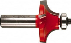 Freud - 1-5/8" Cut Diam, 3/4" Length of Cut, 4 Flute Round-Over Edge Profile Router Bit - Carbide-Tipped, 1/2" Shank Diam, 2-3/4" OAL, Proprietary Coating - Makers Industrial Supply