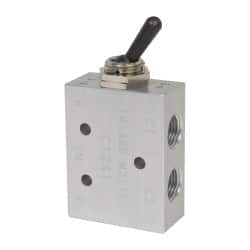 ARO/Ingersoll-Rand - 1/8" NPT Manual Mechanical Valve - 4-Way, 2 Position, Toggle/Manual & 0.2 CV Rate - Makers Industrial Supply