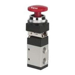 ARO/Ingersoll-Rand - 1/4" NPT Manual Mechanical Valve - 3-Way, 2 Position, Palm Button/Detent & 0.7 CV Rate - Makers Industrial Supply