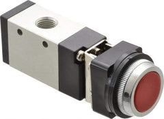 ARO/Ingersoll-Rand - 1/4" NPT Manual Mechanical Valve - 3-Way, 2 Position, Push-Button w/Guard/Spring & 0.7 CV Rate - Makers Industrial Supply