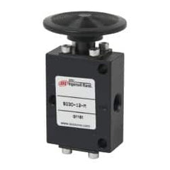 ARO/Ingersoll-Rand - 1/8" NPT Manual Mechanical Valve - 3-Way, 2 Position, Palm Button/Manual & 0.4 CV Rate - Makers Industrial Supply