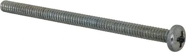 Value Collection - #6-32 UNC, 2-1/2" Length Under Head Phillips Drive Machine Screw - Pan Head, Grade 2 Steel, Zinc-Plated Finish, Without Washer - Makers Industrial Supply