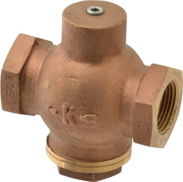 Kingston - 1" Brass Check Valve - Inline, FNPT x FNPT, 400 WOG - Makers Industrial Supply