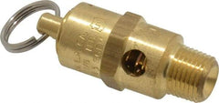 Kingston - 1/8" Inlet, ASME Safety Relief Valve - 100 Max psi, Brass - Makers Industrial Supply