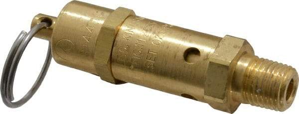 Kingston - 1/4" Inlet, ASME Safety Relief Valve - 25 Max psi, Brass - Makers Industrial Supply