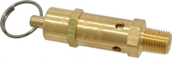 Kingston - 1/4" Inlet, ASME Safety Relief Valve - 75 Max psi, Brass - Makers Industrial Supply