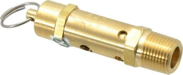 Kingston - 1/2" Inlet, ASME Safety Relief Valve - 100 Max psi, Brass - Makers Industrial Supply