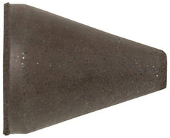 Cratex - 1" Max Diam x 2" Long, Taper, Rubberized Point - Coarse Grade, Silicon Carbide, 1/4" Arbor Hole, Unmounted - Makers Industrial Supply