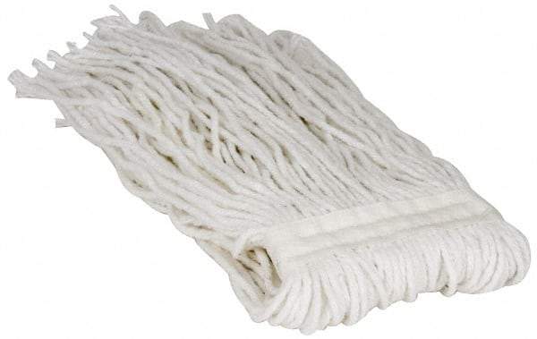 PRO-SOURCE - 1-1/4" White Head Band, Small Rayon Cut End Mop Head - 4 Ply, Clamp Jaw Connection, Use for General Purpose - Makers Industrial Supply