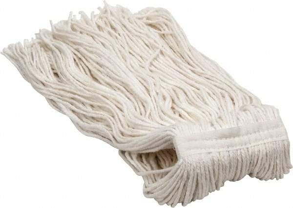 PRO-SOURCE - 1-1/4" White Head Band, X-Large Rayon Cut End Mop Head - 4 Ply, Clamp Jaw Connection, Use for General Purpose - Makers Industrial Supply