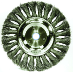 6" Diameter - 1/2-5/8" Arbor Hole - Knot Twist Steel Wire Straight Wheel - Makers Industrial Supply