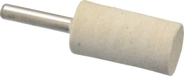 Divine Brothers - 3/4" Diam, 1/4" Shank Diam, Cylinder Shaped Mounted Bob - Medium Density, 1-1/2" Head Length, Wool Felt - Makers Industrial Supply