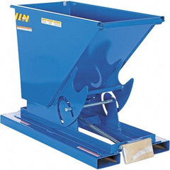 Vestil - 6,000 Lb Load Capacity, 1/3 Cu Yd, Steel Self-Dumping Hopper - 26" Wide x 51-7/8" Long x 38-1/16" High, Powder Coat Blue - Makers Industrial Supply